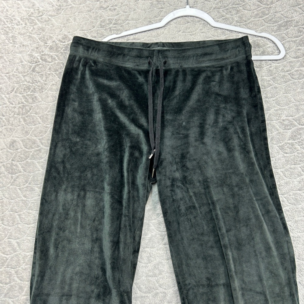 Juicy Couture Black Velour Lounge Pants Rhinestone Logo Sleepwear Womens Large - Picture 4 of 10